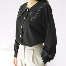 빅걸스토리 여성용 스티치 빅카라 포인트 블라우스