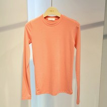티탁 여성용 데일리 슬림핏 라운드넥 무지 이너티 베이직한 돌체 슬림 긴팔티
