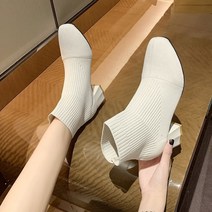 스타 골지 삭스 부츠 힐