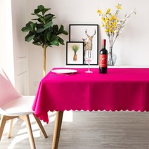 더플로우컴퍼니 호텔 레스토랑 파티 분위기 내는 폴리 에스터 패브릭 식탁보, 로즈레드, 세로 1.4m x 가로 1.4m