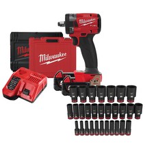밀워키 18V FUEL 임팩트 렌치2 1.3cm 세트 M18 FIW212(M18 FIW212-502X) + 밀워키 1.3cm 임팩트 롱 소켓 세트 49-66-7015, 1세트