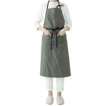 유노야 릴리 린넨 원피스 앞치마, 카키, 1개