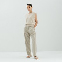 WOODSAGE 여성용 울 핀턱 팬츠