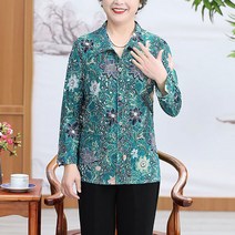 여성용 PIUM 플라워 패턴 미시 스타일 블라우스