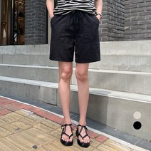 세컨그라운드 여성용 코튼 5부 밴딩 팬츠