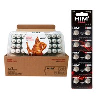 HIM 알카라인 건전지 AA 40p + LR44 10p 세트, 2개