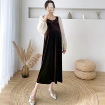루즈 임산부 롱 원피스