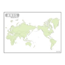 지도닷컴 세계지도태평양중심백지도 그린 비코팅형 150 x 110 cm, 1개