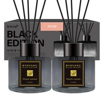 바이향 블랙에디션 홈 디퓨저 120ml x 2p, 피치코튼