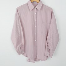 빼빼 여성용 파스텔 스트라이프 스판 셔츠 남방