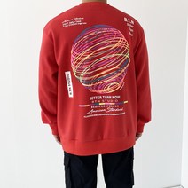 데일트 남자 프린팅 오버핏 맨투맨 티셔츠