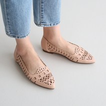 단골언니 여성용 레이저 펀칭 인센스 플랫슈즈