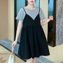 뷔스티에 페이크 투피스 미니멀 임산부 원피스