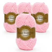 필립섬유 쎄비 보니보니 뜨개실 80g x 4p, 14 핑크