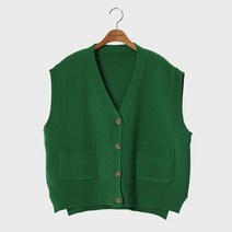 시크폭스 여성용 피엔크 단추 니트베스트