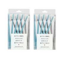 더벨라 마카롱 파스텔 여행 휴대용 칫솔 블루 5p + 그레이 5p + 칫솔모 뚜껑 10p 세트, 2세트, 10개