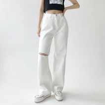 플랜데이 여성용 핏보장 트임 무파진 롱 와이드 면 팬츠
