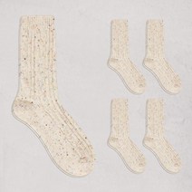 노디자인 여성용 울 꽈배기 니트 양말 5켤레 세트