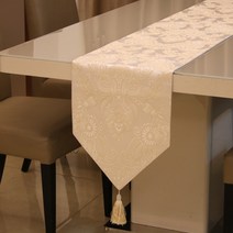 유러피안 패턴 테이블 러너, 베이지, 32 x 210 cm