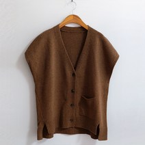 럽스 야니 브이넥 루즈핏 버튼 니트 조끼