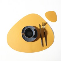 북유럽스타일 식탁매트, 03 노란색, 440 x 370 mm