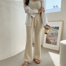 여성용 스판 밴딩 부츠컷 트레이닝 팬츠 롱