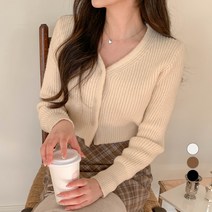 베러스윗 여성용 브이넥 크롭 가디건
