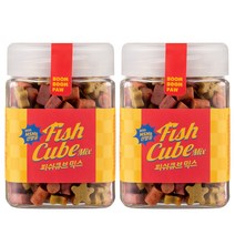 붐붐포 강아지 피쉬큐브 믹스 큐브 져키 간식, 2개, 황태 + 연어 + 참치맛