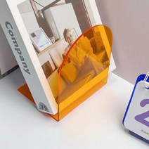 솔룸 아크릴 L자 책 스탠드 꽂이, 오렌지