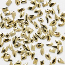 메이브라운 도형믹스 대용량 네일스톤, 1세트, 골드