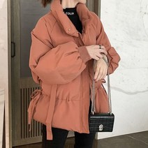 안다로미 여성용 깜찍 허리곱창밴딩 숏 패딩점퍼