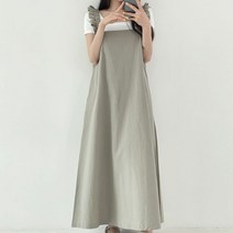 비엔엑스 프릴 민소매 롱 원피스