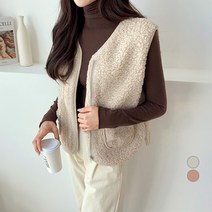 세컨그라운드 여성용 투포켓 뽀글이 양털 베스트
