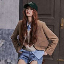 미쏘 여성용 테일러드 3버튼 크롭 자켓