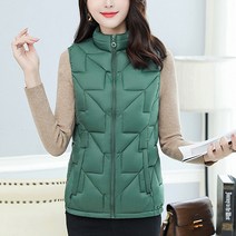 여성용 마켓A 카라 경량 패딩조끼