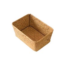 다용도 틈새 정리 직사각 라탄 바구니 중형, 황색, 1개