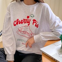 헤브크 체리 나염 루즈핏 맨투맨 cpt10594k29