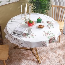 알럽홈 프린팅 웨이브 라운드 식탁보, TYPE4, 100cm
