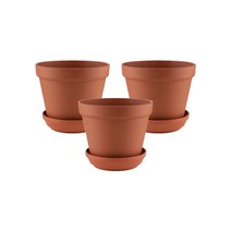 폴란드 플라스틱 테라코타 화분 GLINKA-TERRACOTTA11 3p, 브라운
