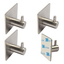 아이메이트 304 스테인레스 3M 접착식 멀티후크, 실버, 4개