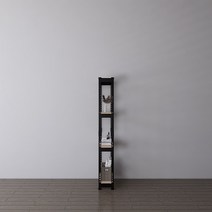 스피드랙 슬림형 철제 틈새 선반, 블랙, 4단, 1개