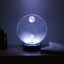 플렌느 인테리어 LED 아크릴 무드등 디퓨저 블랙체리, 달 고양이