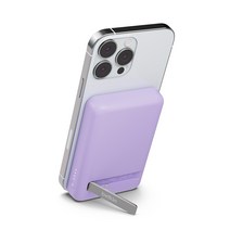 벨킨 5000mAh 맥세이프 마그네틱 무선 충전 보조배터리 + 스탠드, BPD004, 퍼플