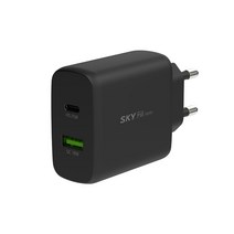 스카이 필 Q2Z 43W PPS PD C타입 듀얼 고속 충전기 어댑터, 블랙, 1개