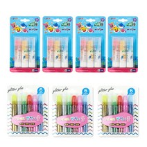 종이나라 핑크퐁 아기상어 나라풀 10g x 3종 x 4p   반짝이풀 6색 3p 세트, 1세트