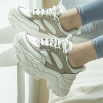 슈벅 가죽 리플렉터 경량 메모리폼 키높이 여성 스니커즈 7cm