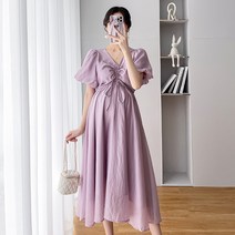 마켓A 셔링 벌룬 쉬폰 임부 원피스