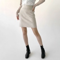 플랜데이 기본 골지 니트 밴딩 H라인 미니 스커트