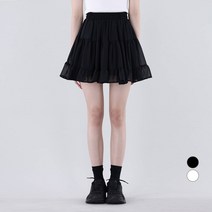 어썸어라운드 여성용 쉬폰 프릴 밴딩 미니 스커트
