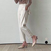 세컨그라운드 여성용 원비죠 배기 뒷 밴딩 슬랙스